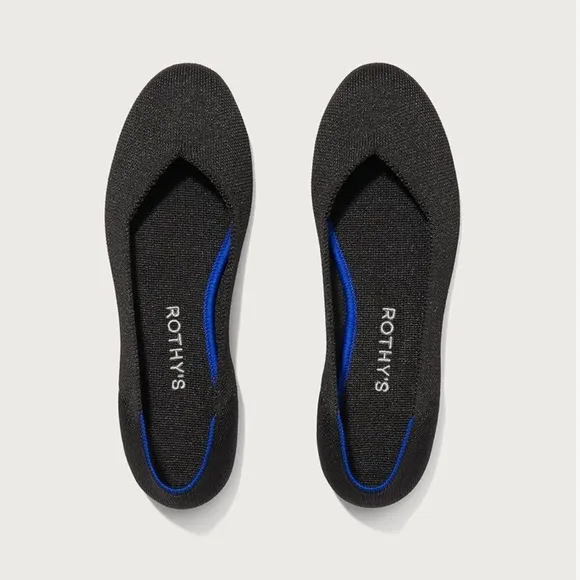 ROTHY'S The Flat Women's‎ Slip-On Shoes Classic Round Toe Black Ballet Core 10.5