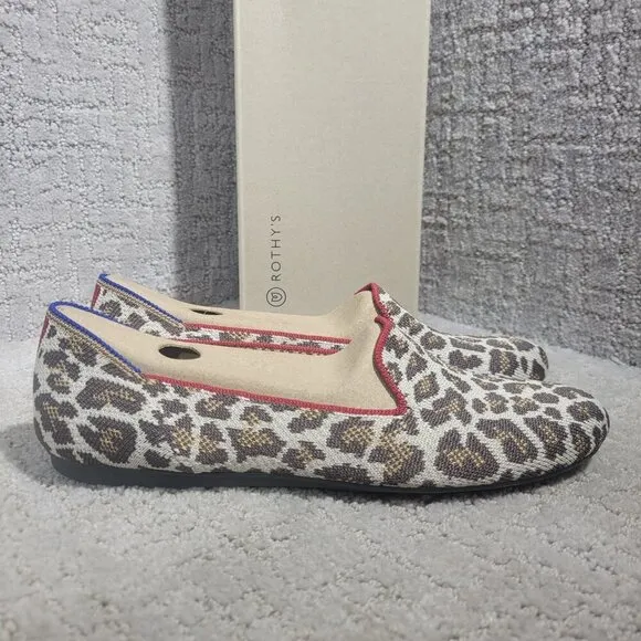 Rothy's The Loafer Mocha Spot Round Toe Slip On Flat Shoes Women's Size 7.5, 8.5