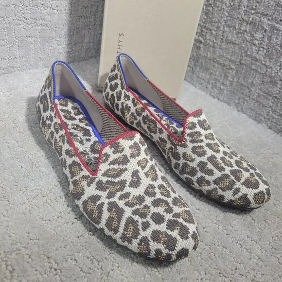 Rothy's The Loafer Mocha Spot Round Toe Slip On Flat Shoes Women's Size 7.5, 8.5