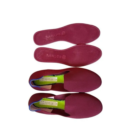 Rothy’s The Loafer Women’s Flats Shoes Slip On Round Toe Red Size 9.5