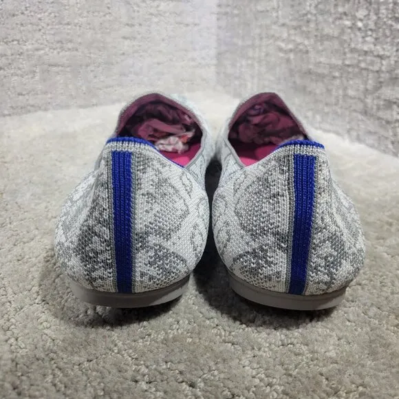 Rothy's The Loafer Women's Size 11 US Grey Snake Round Toe Slip on Flat Shoes