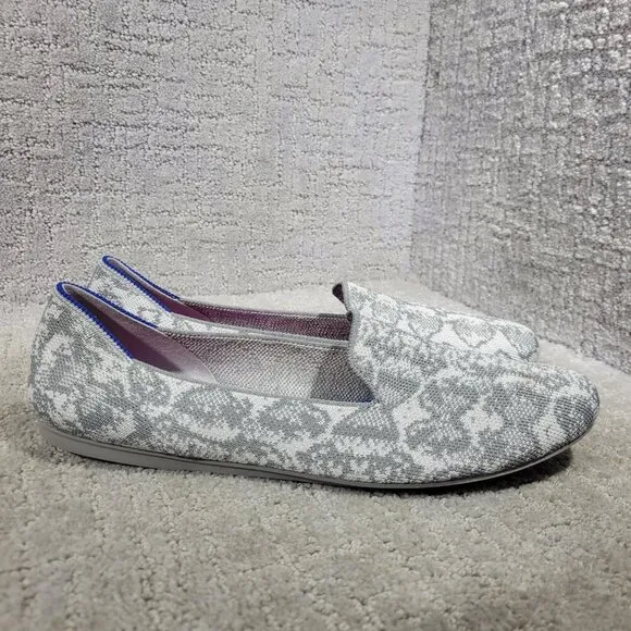 Rothy's The Loafer Women's Size 11 US Grey Snake Round Toe Slip on Flat Shoes