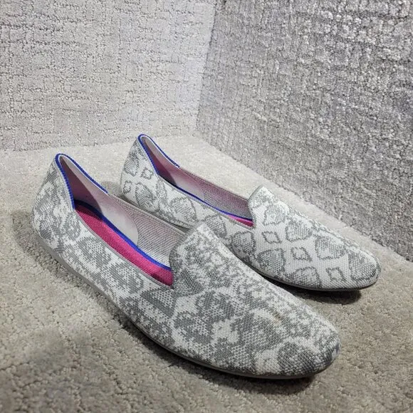 Rothy's The Loafer Women's Size 11 US Grey Snake Round Toe Slip on Flat Shoes