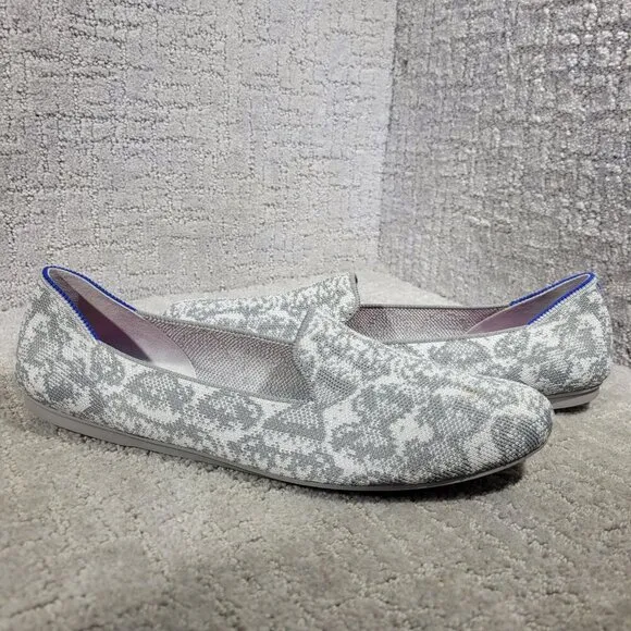 Rothy's The Loafer Women's Size 11 US Grey Snake Round Toe Slip on Flat Shoes