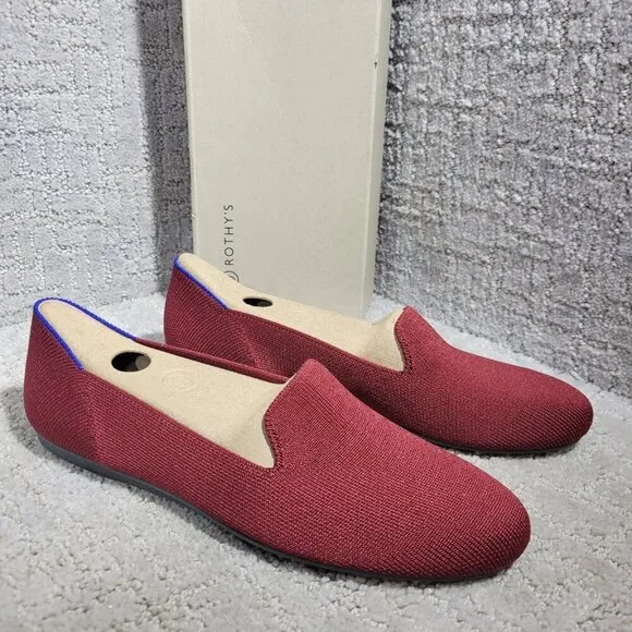 Rothy's The Loafer Women's Size 6 US Red Cinnamon Round Toe Slip On Flat Shoes