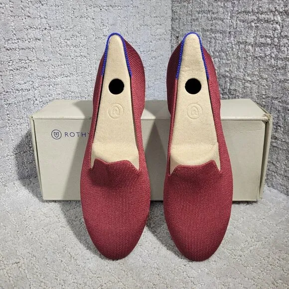 Rothy's The Loafer Women's Size 6 US Red Cinnamon Round Toe Slip On Flat Shoes