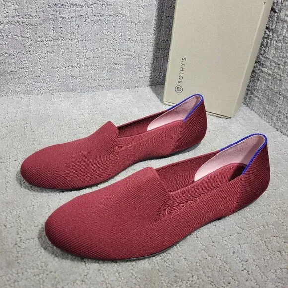Rothy's The Loafer Women's Size 6 US Red Cinnamon Round Toe Slip On Flat Shoes