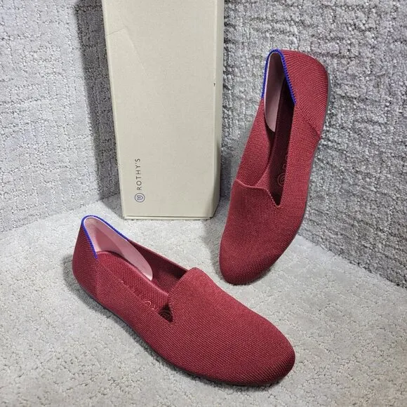 Rothy's The Loafer Women's Size 6 US Red Cinnamon Round Toe Slip On Flat Shoes