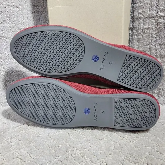 Rothy's The Loafer Women's Size 6 US Red Cinnamon Round Toe Slip On Flat Shoes