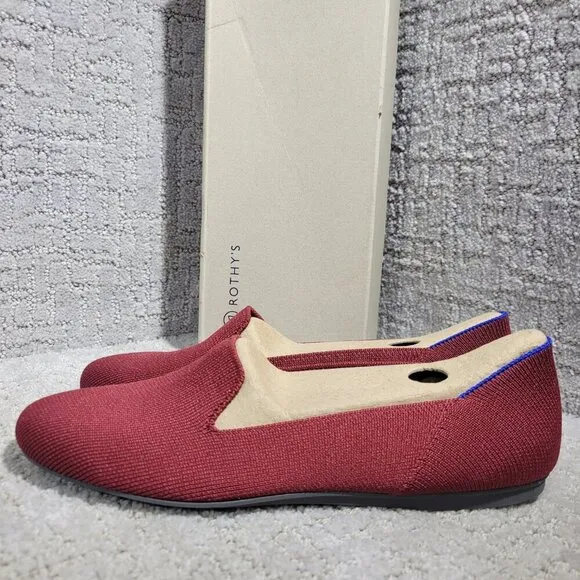 Rothy's The Loafer Women's Size 6 US Red Cinnamon Round Toe Slip On Flat Shoes