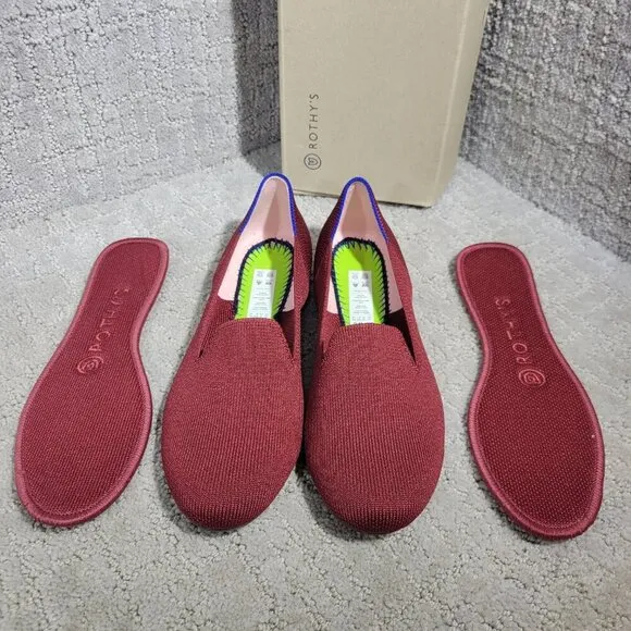 Rothy's The Loafer Women's Size 6 US Red Cinnamon Round Toe Slip On Flat Shoes