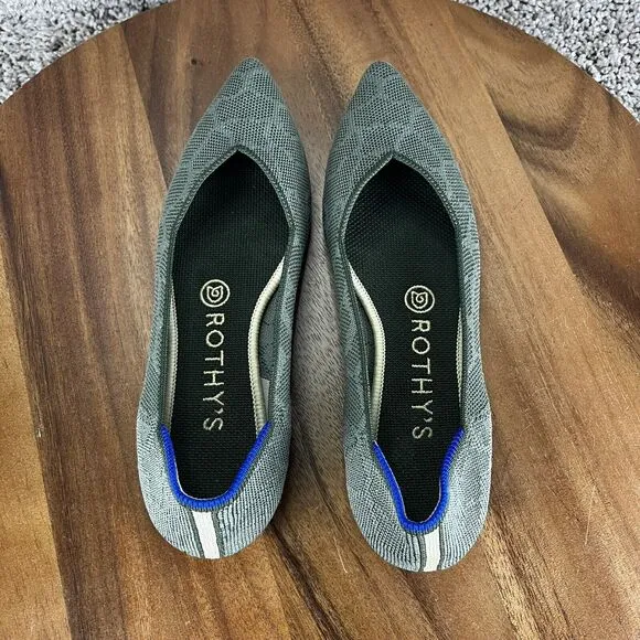 Rothy's The Loafer Women's Size 7 Safari Green Round Toe Flats Shoes Authentic