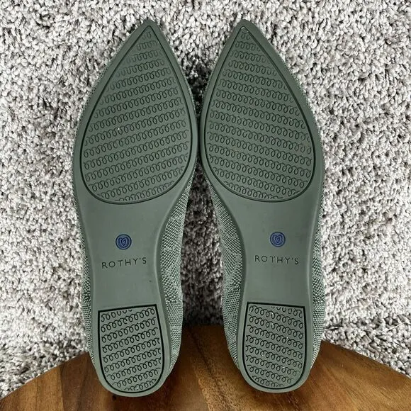 Rothy's The Loafer Women's Size 7 Safari Green Round Toe Flats Shoes Authentic