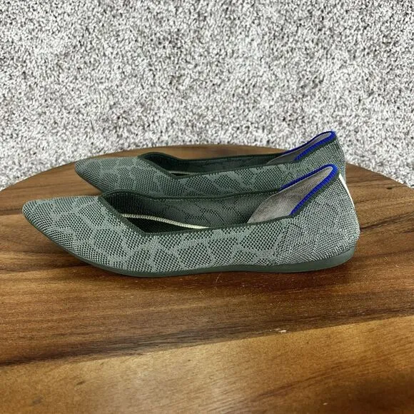 Rothy's The Loafer Women's Size 7 Safari Green Round Toe Flats Shoes Authentic