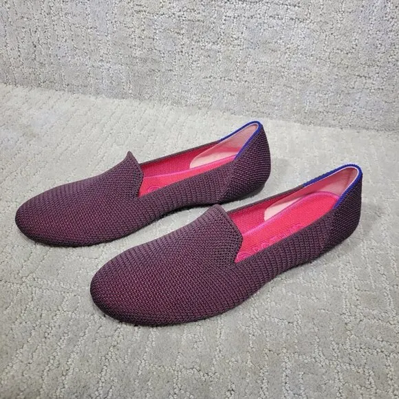 Rothy's The Loafer Women's Size 8.5 US Berry Lattice Stitch Slip on Flat Shoes