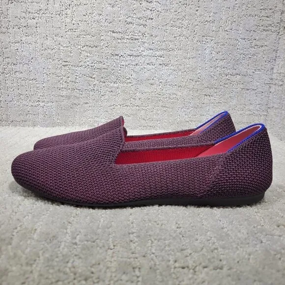 Rothy's The Loafer Women's Size 8.5 US Berry Lattice Stitch Slip on Flat Shoes