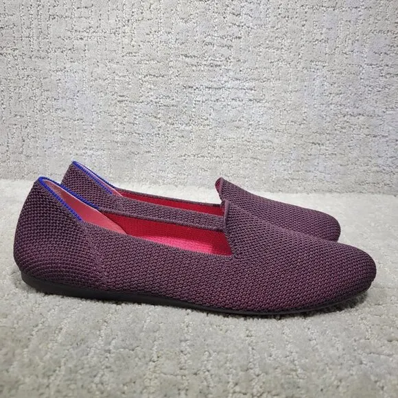 Rothy's The Loafer Women's Size 8.5 US Berry Lattice Stitch Slip on Flat Shoes