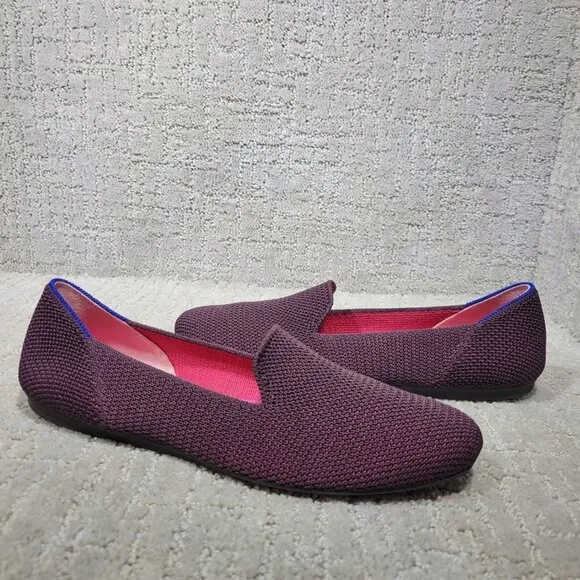 Rothy's The Loafer Women's Size 8.5 US Berry Lattice Stitch Slip on Flat Shoes