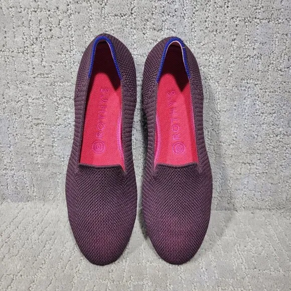 Rothy's The Loafer Women's Size 8.5 US Berry Lattice Stitch Slip on Flat Shoes
