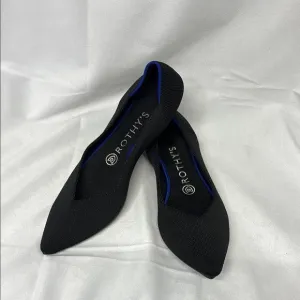 Rothy's The Point Black and blue new  Flats shoes size 8W