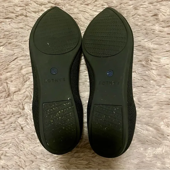Rothy's The Point Black Shoes Ballet Flats Pointed Toe Soft Recycle Size W7