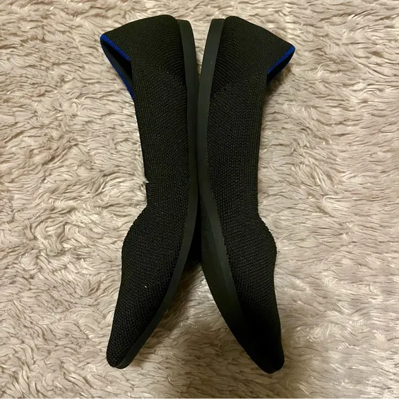 Rothy's The Point Black Shoes Ballet Flats Pointed Toe Soft Recycle Size W7
