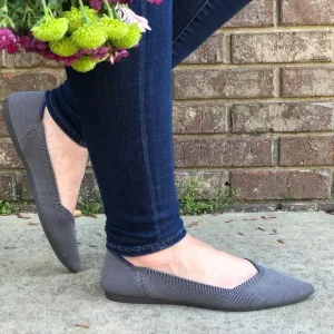 Rothy’s The Point Cloud Gray Pointed Flats Shoes Size 7