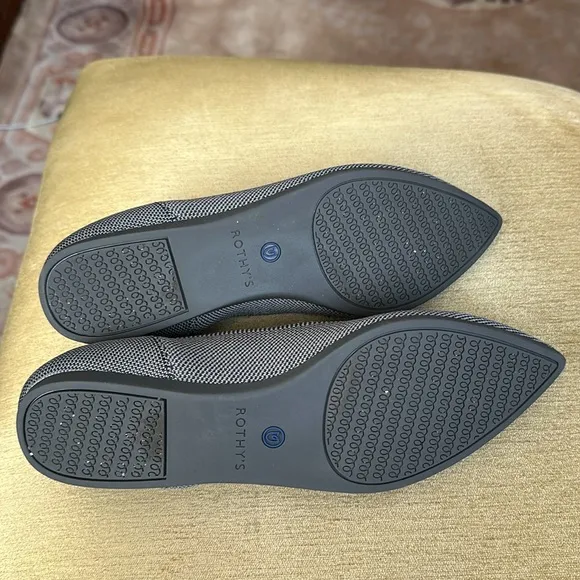 Rothy’s The Point Cloud Gray Pointed Flats Shoes Size 7
