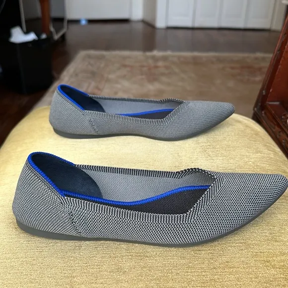 Rothy’s The Point Cloud Gray Pointed Flats Shoes Size 7