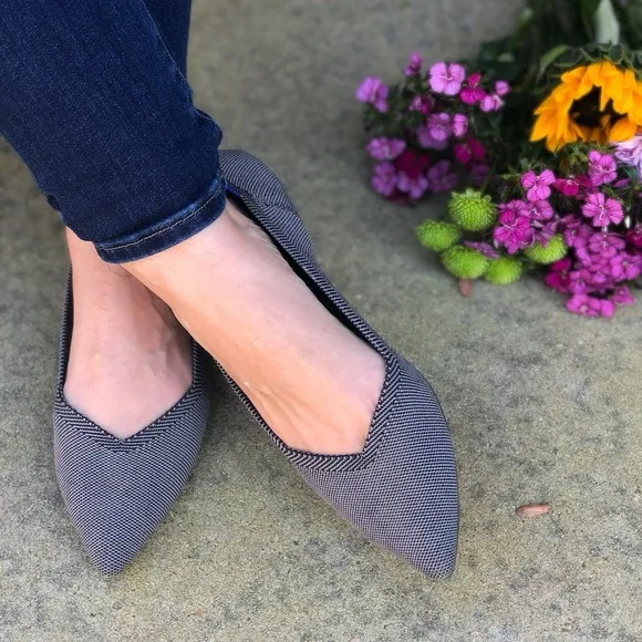Rothy’s The Point Cloud Gray Pointed Flats Shoes Size 7