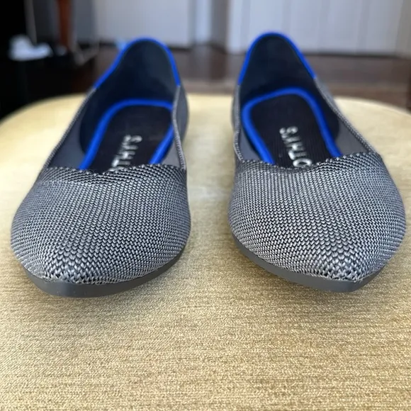 Rothy’s The Point Cloud Gray Pointed Flats Shoes Size 7