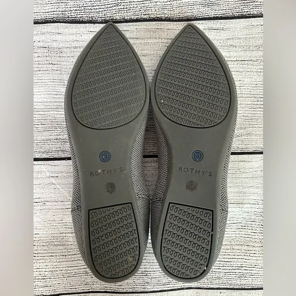 Rothy’s The Point Cloud Grey pointed flats with inserts size 7