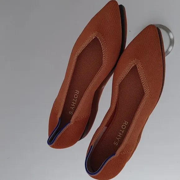 Rothy's The Point Flats In Copper Cognac Color Size 9.5