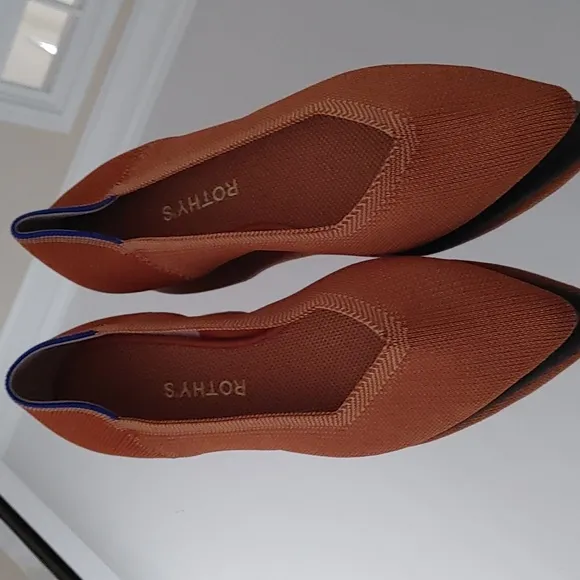 Rothy's The Point Flats In Copper Cognac Color Size 9.5