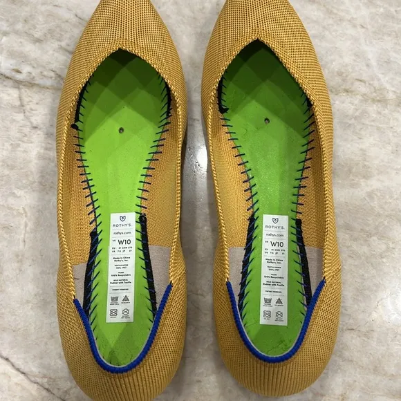 Rothy’s | The Point Flats | Mustard Yellow (Retired) | Women's Size 10
