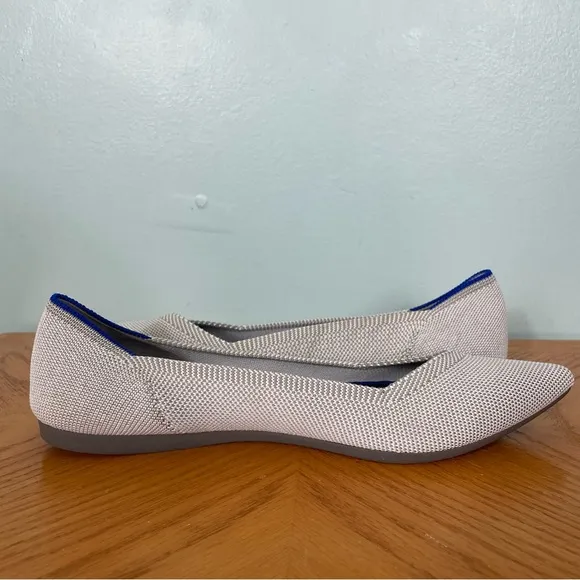 Rothys The Point Flax Retired Birdseye Flats Gray Blue Size 9