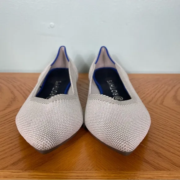Rothys The Point Flax Retired Birdseye Flats Gray Blue Size 9