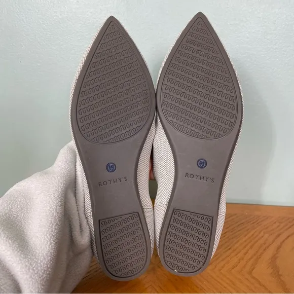 Rothys The Point Flax Retired Birdseye Flats Gray Blue Size 9