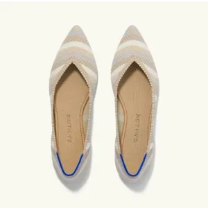 Rothy’s The Point Golden Stripe Metallic Retired Knit Flats