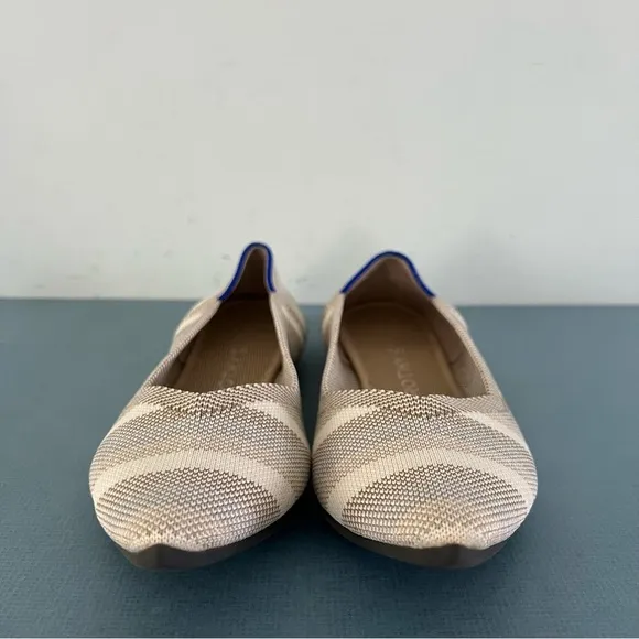 Rothy’s The Point Golden Stripe Metallic Retired Knit Flats
