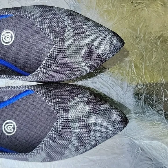Rothy’s The Point Gray Camo Camouflage Retired Pointed Knit Ballet Flats Shoes 7