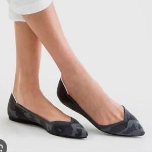 Rothy’s The Point Gray Camo Camouflage Retired Pointed Knit Ballet Flats Shoes 7