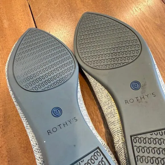 Rothy's The Point Gray Pointed Toe Flat Ballet Shoes Knit Chic Casual Size Sz 8