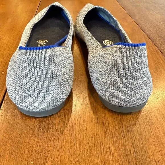 Rothy's The Point Gray Pointed Toe Flat Ballet Shoes Knit Chic Casual Size Sz 8