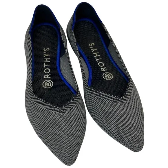 Rothys The Point Grey Birdseye Ballet Slip On Flats 7