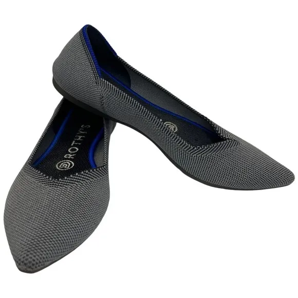 Rothys The Point Grey Birdseye Ballet Slip On Flats 7