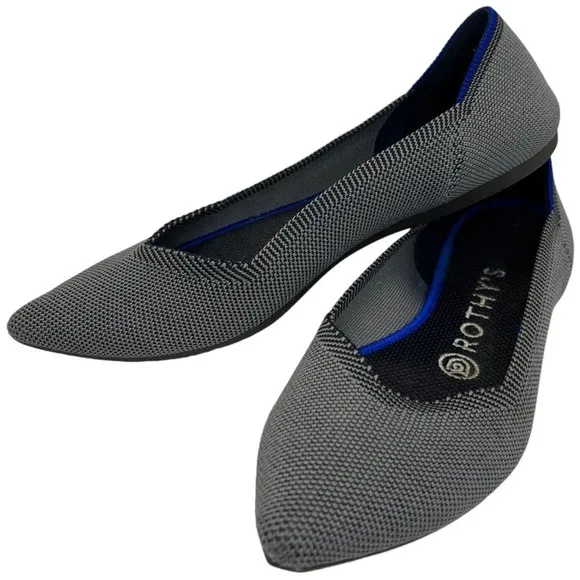 Rothys The Point Grey Birdseye Ballet Slip On Flats 7