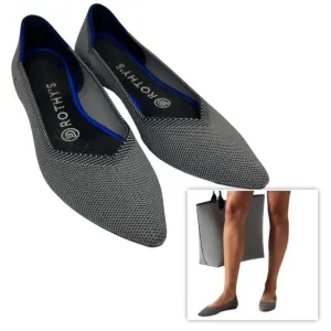 Rothys The Point Grey Birdseye Ballet Slip On Flats 7