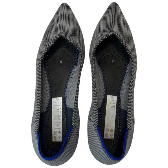 Rothys The Point Grey Birdseye Ballet Slip On Flats 7