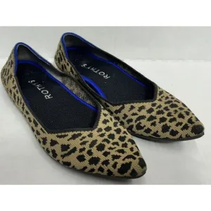 Rothy’s The Point Leopard Cheetah Slip On Flats Shoes Size 8 Pointed Toe Comfort